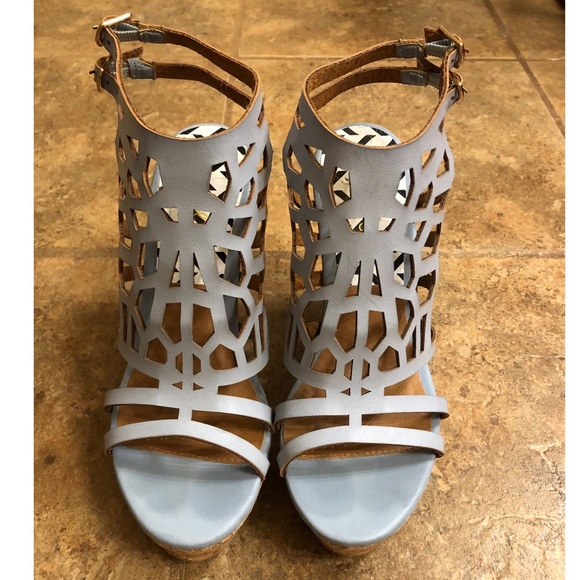 Qupid cork bottom wedges - Picture 2 of 7